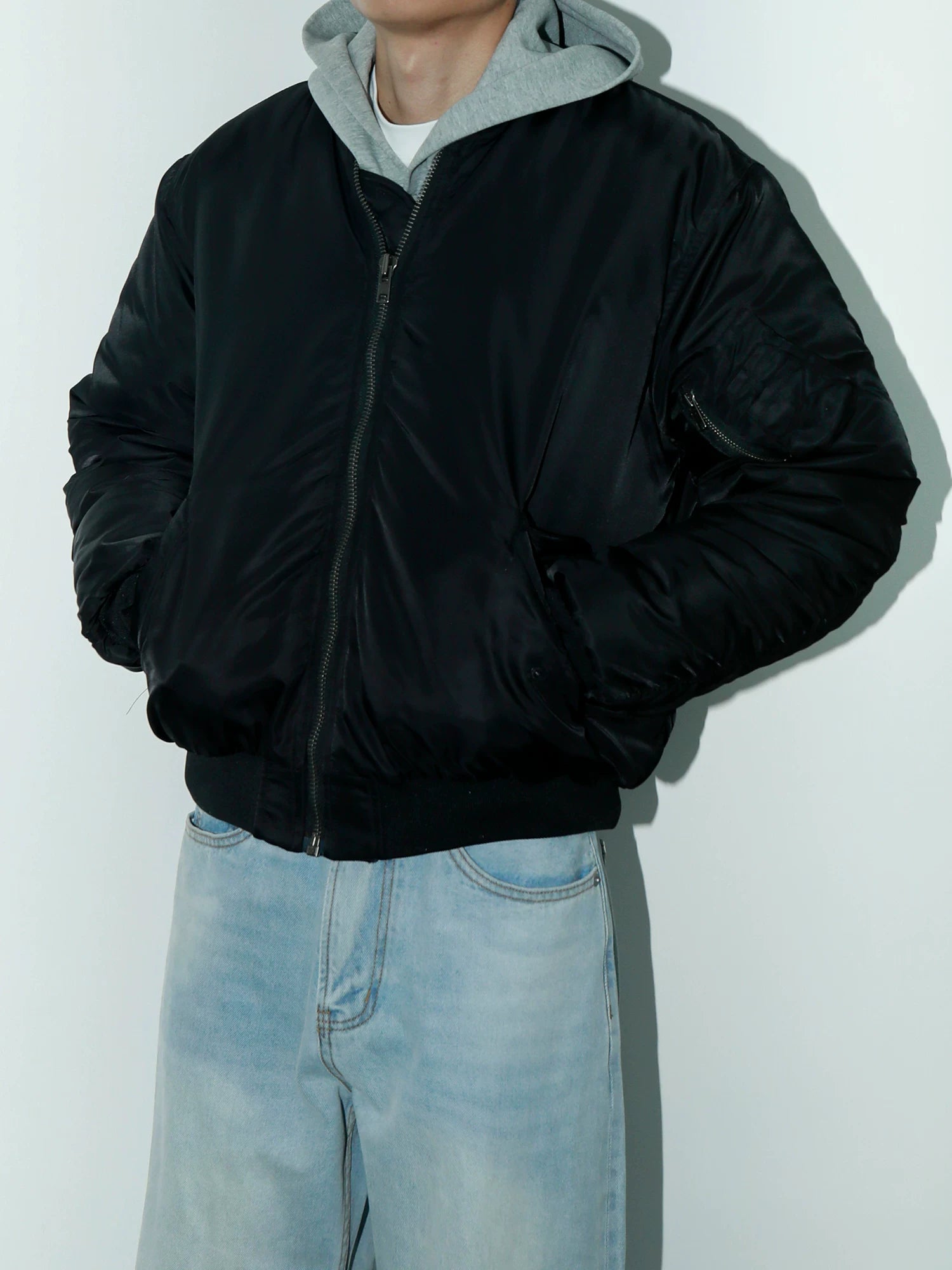 PLUS NO LOGO 25AW MA1 short and wide cotton bomber jacket