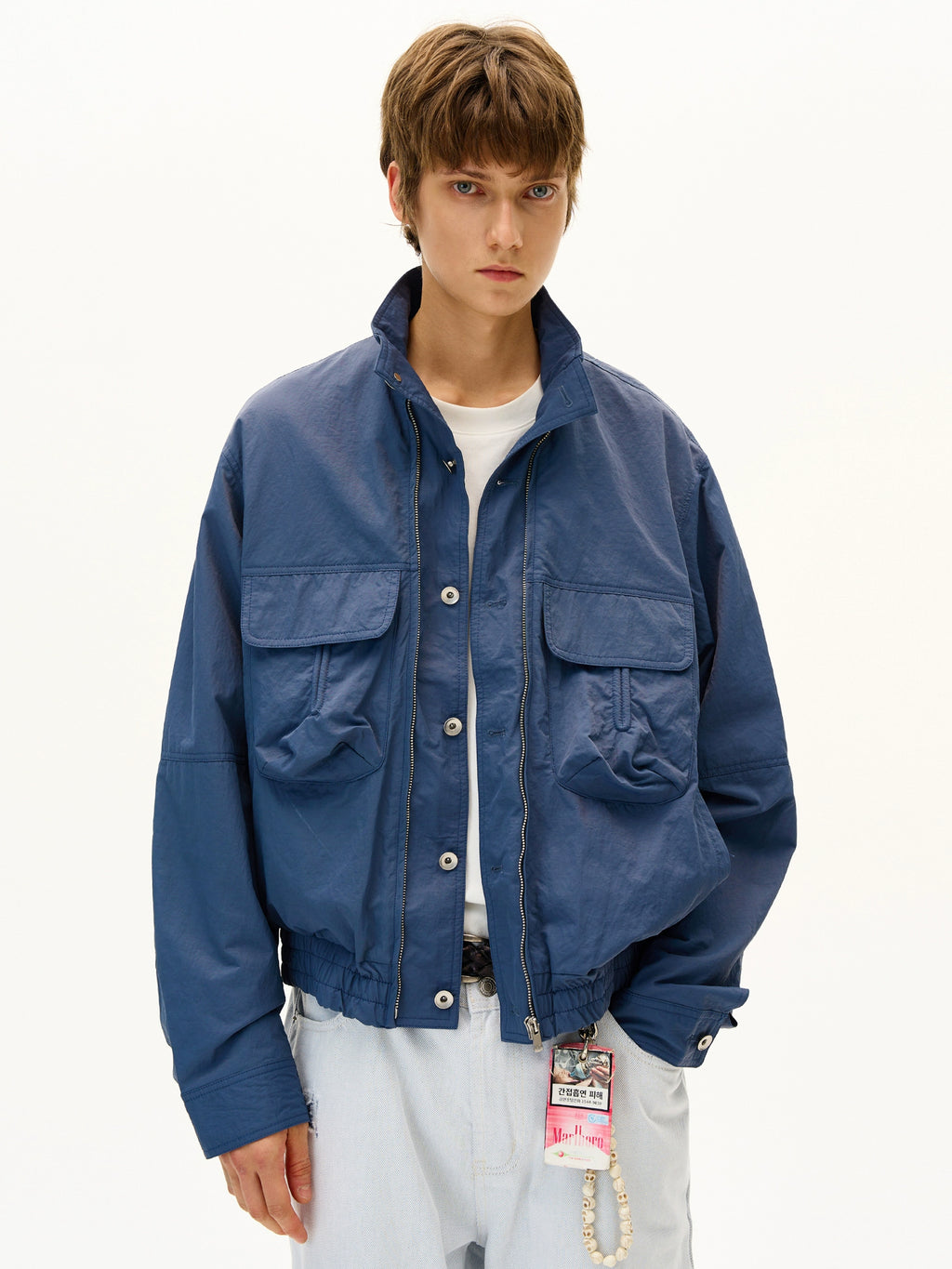 MADWITCH Loose Casual Ruffian Handsome Stand-up Collar Jacket