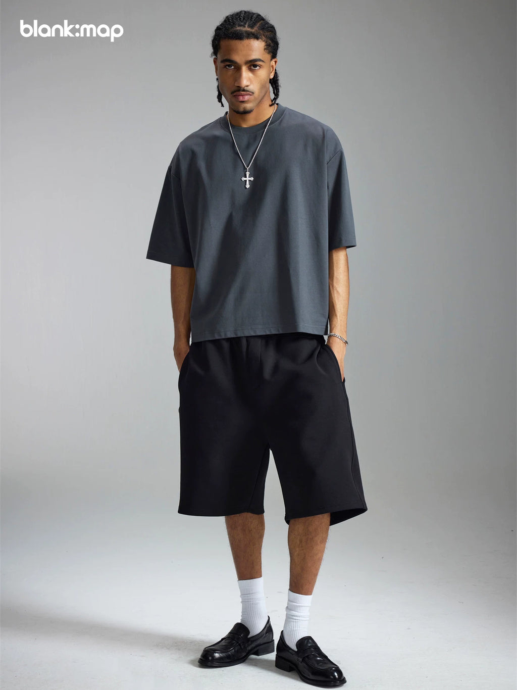 Blank Map Loose Casual Sweatpants Shorts