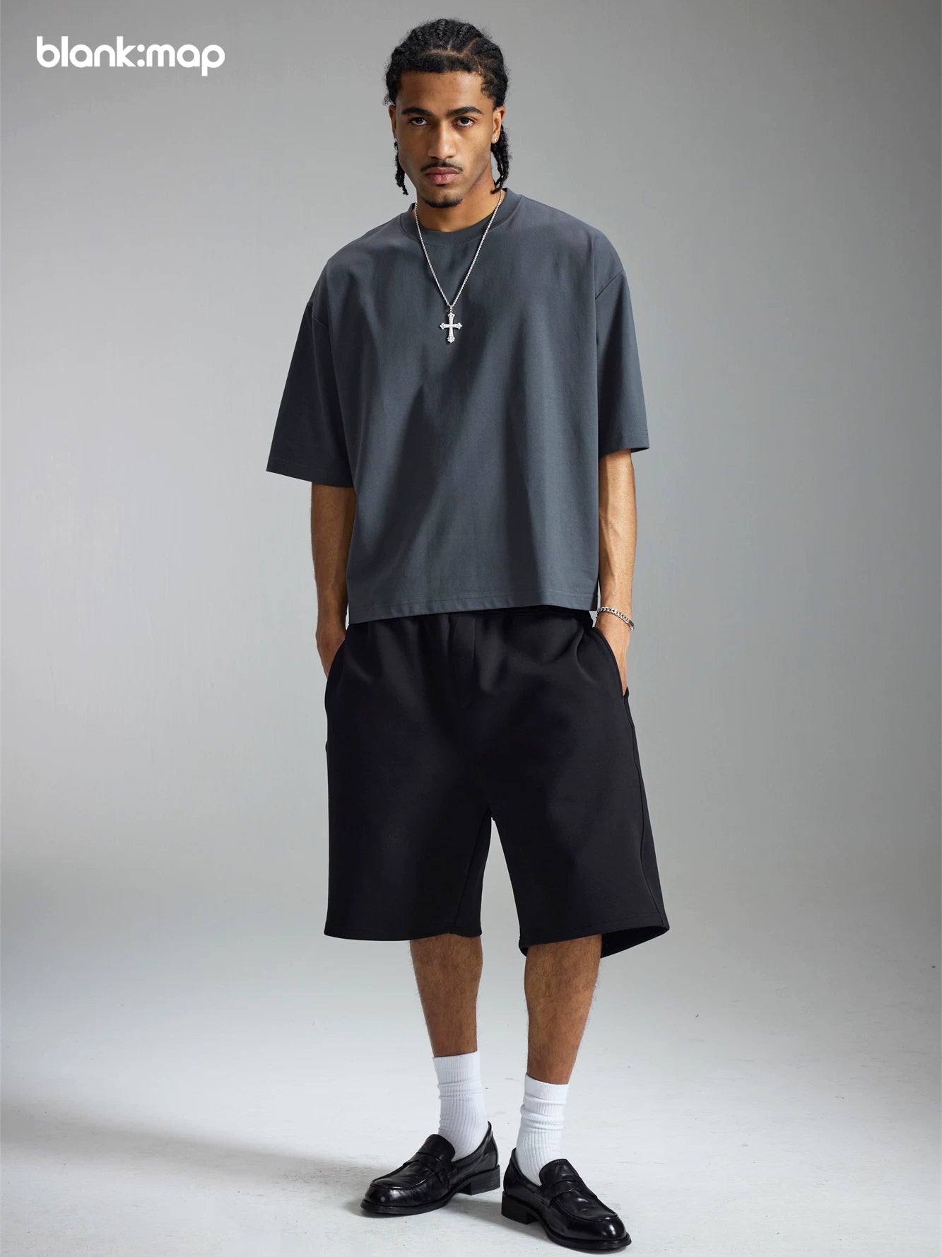 Blank Map Loose Casual Sweatpants Shorts