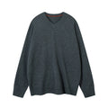 MADWITCH Vintage Simple V-Neck Knitted Bottom Sweater