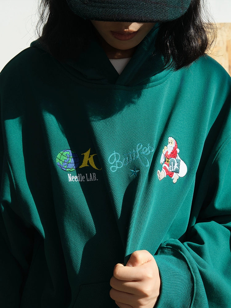 Battles Christmas Embroidered Hooded Sweater