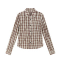 TGNS Rhombus Plaid Long-sleeved Shirt