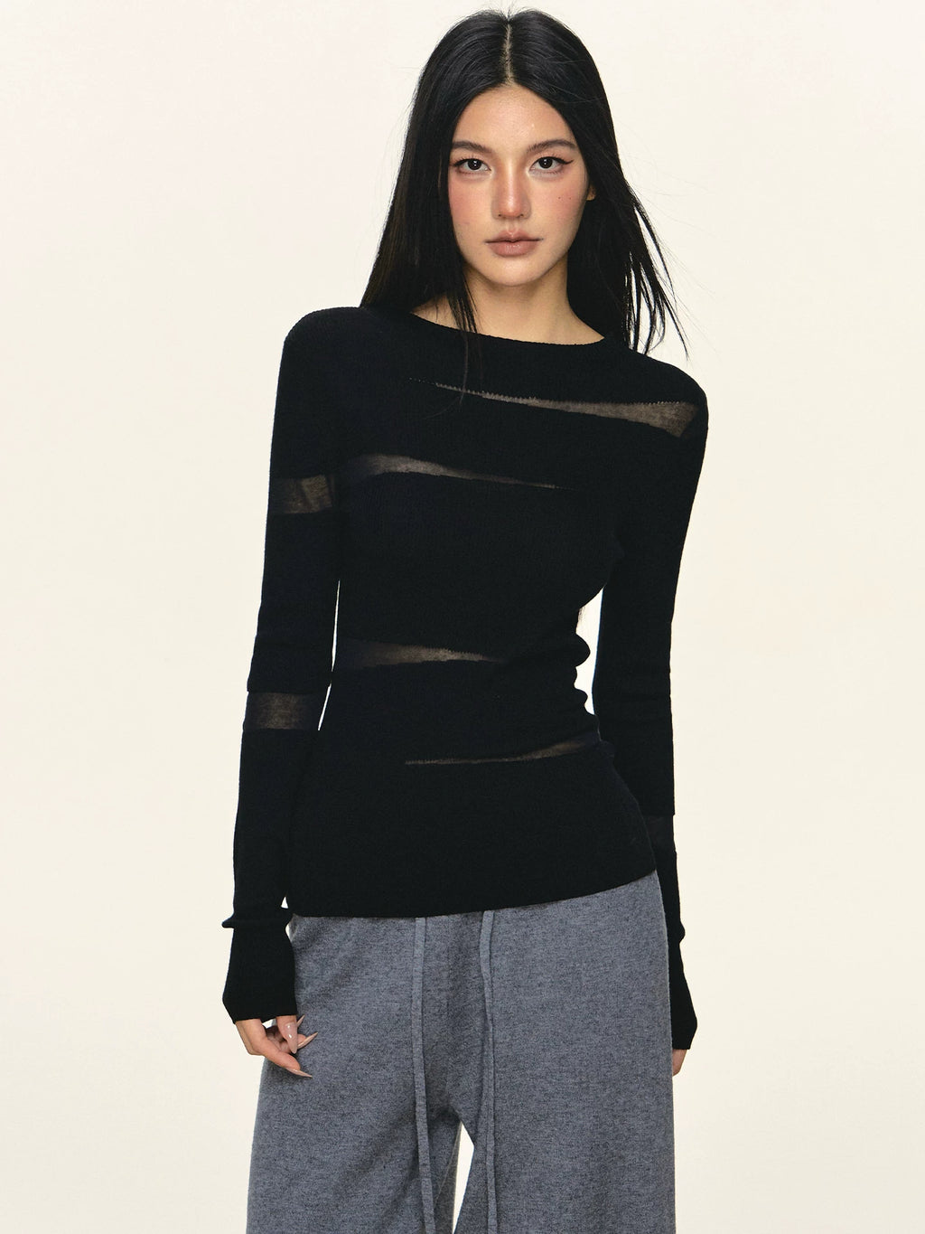Anna Aneae Irregular Waist Casual Versatile Long Sleeves
