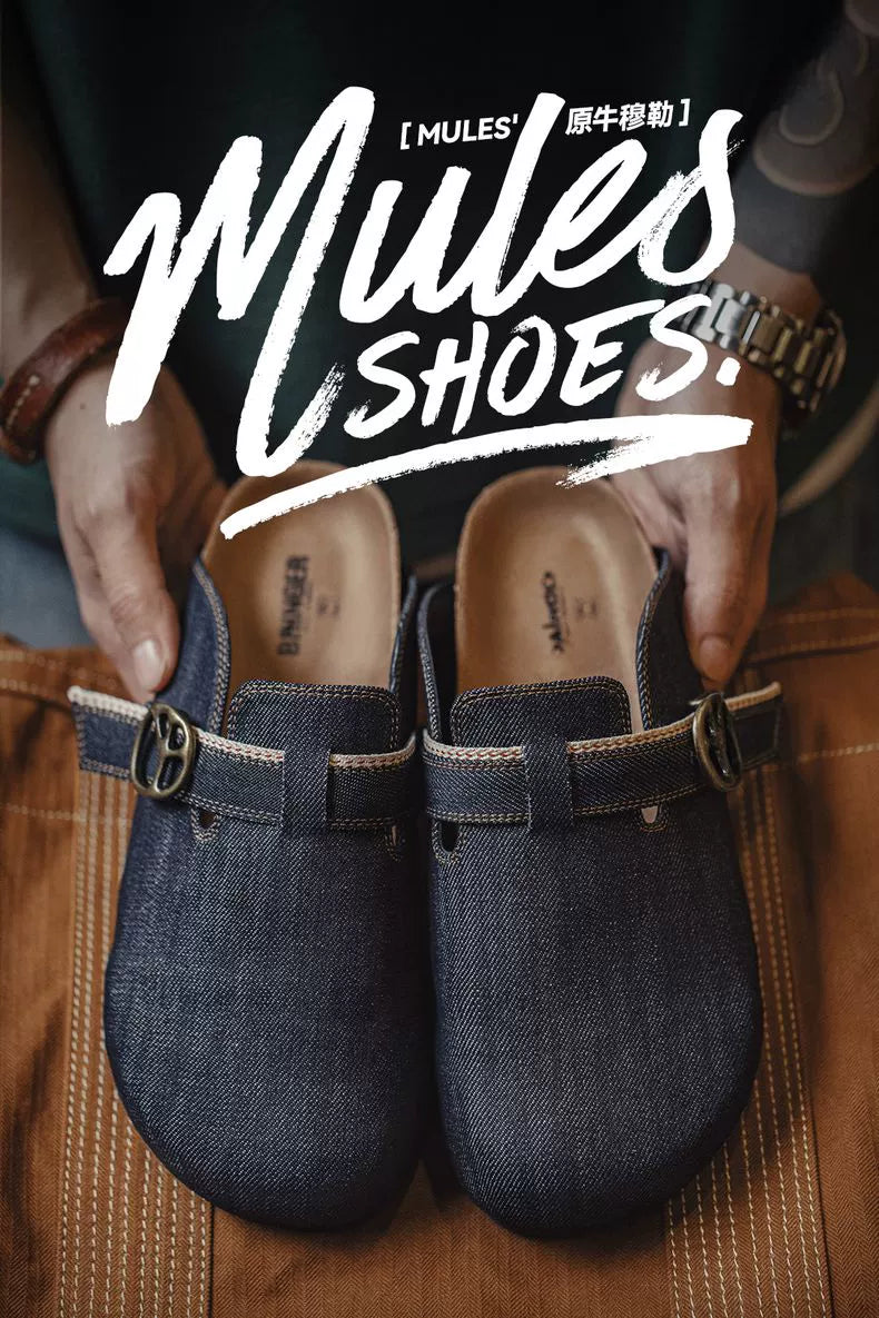 Madden Casual Breathable Denim Versatile Outer Bag Head Slippers