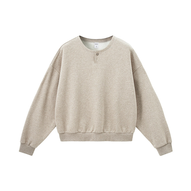 Inflation Henry Collar Loose Thermal Long Sleeves