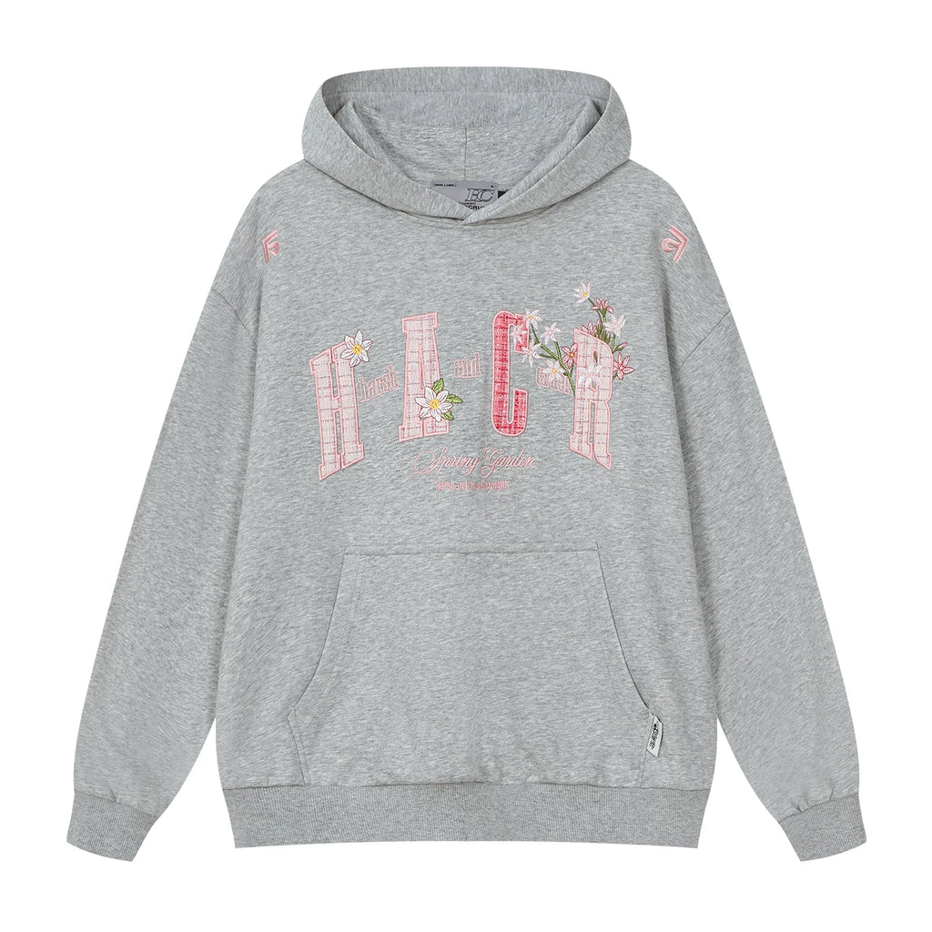 HACR Loose-embroidered Hooded Sweater