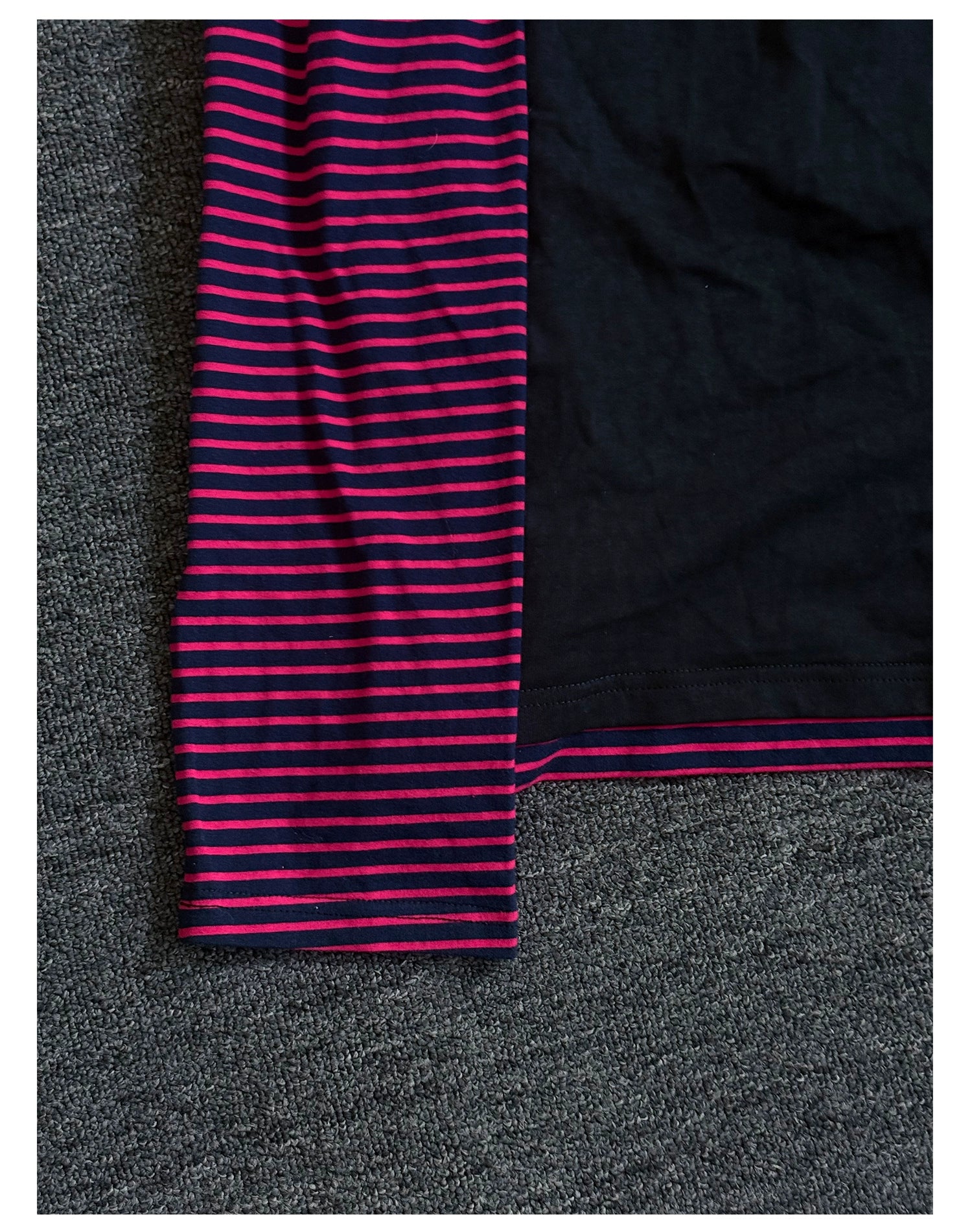 PAIKI Headphones Skull Striped Splicing Long-sleeved Sweater
