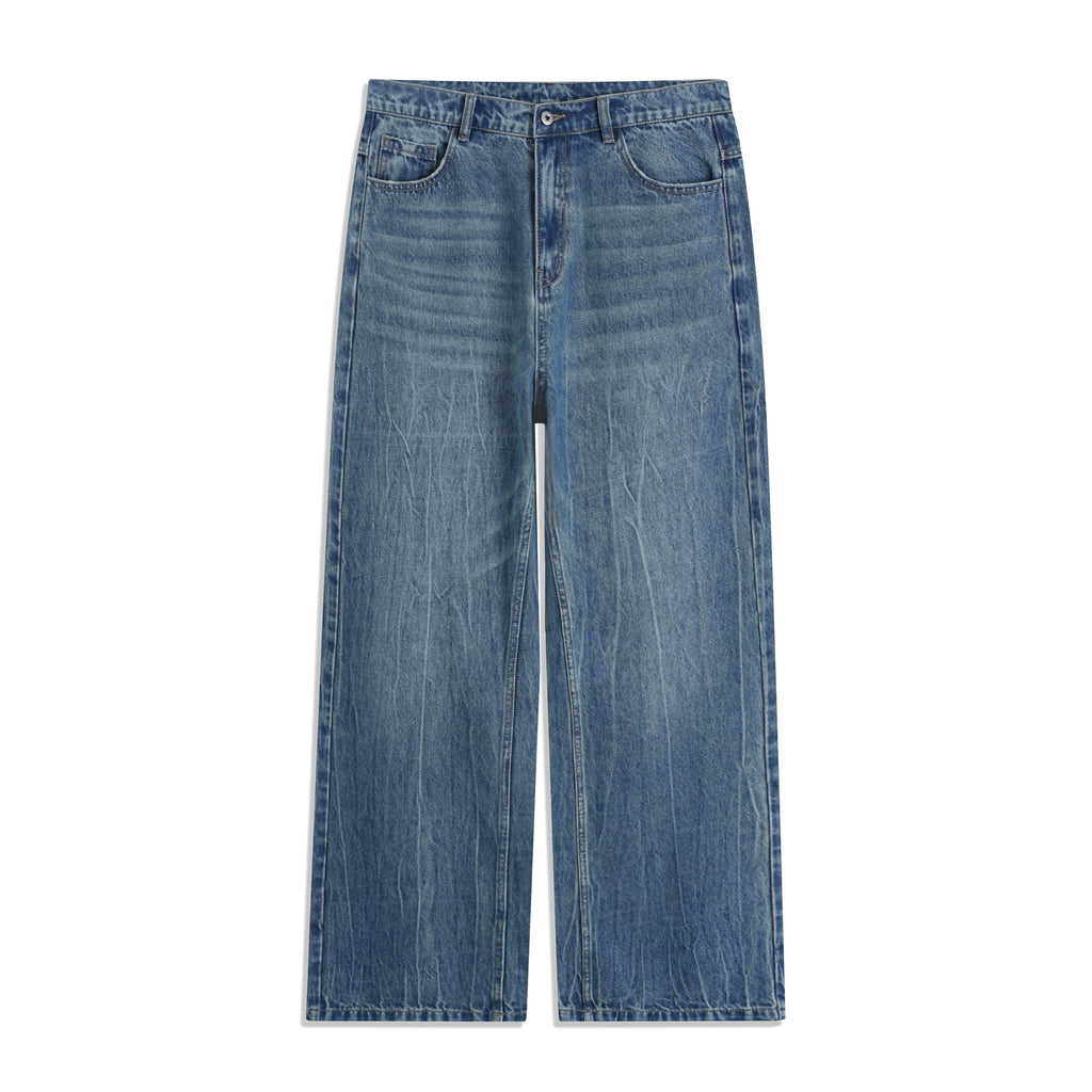 DIMC Water Pattern Tie Flower Washed Jeans