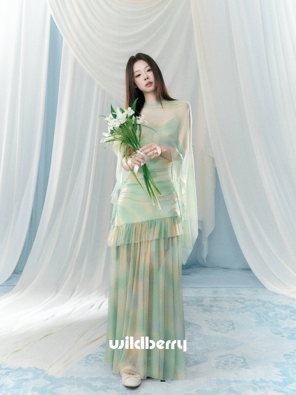 Wildberry Mesh Suspender Waist Dress