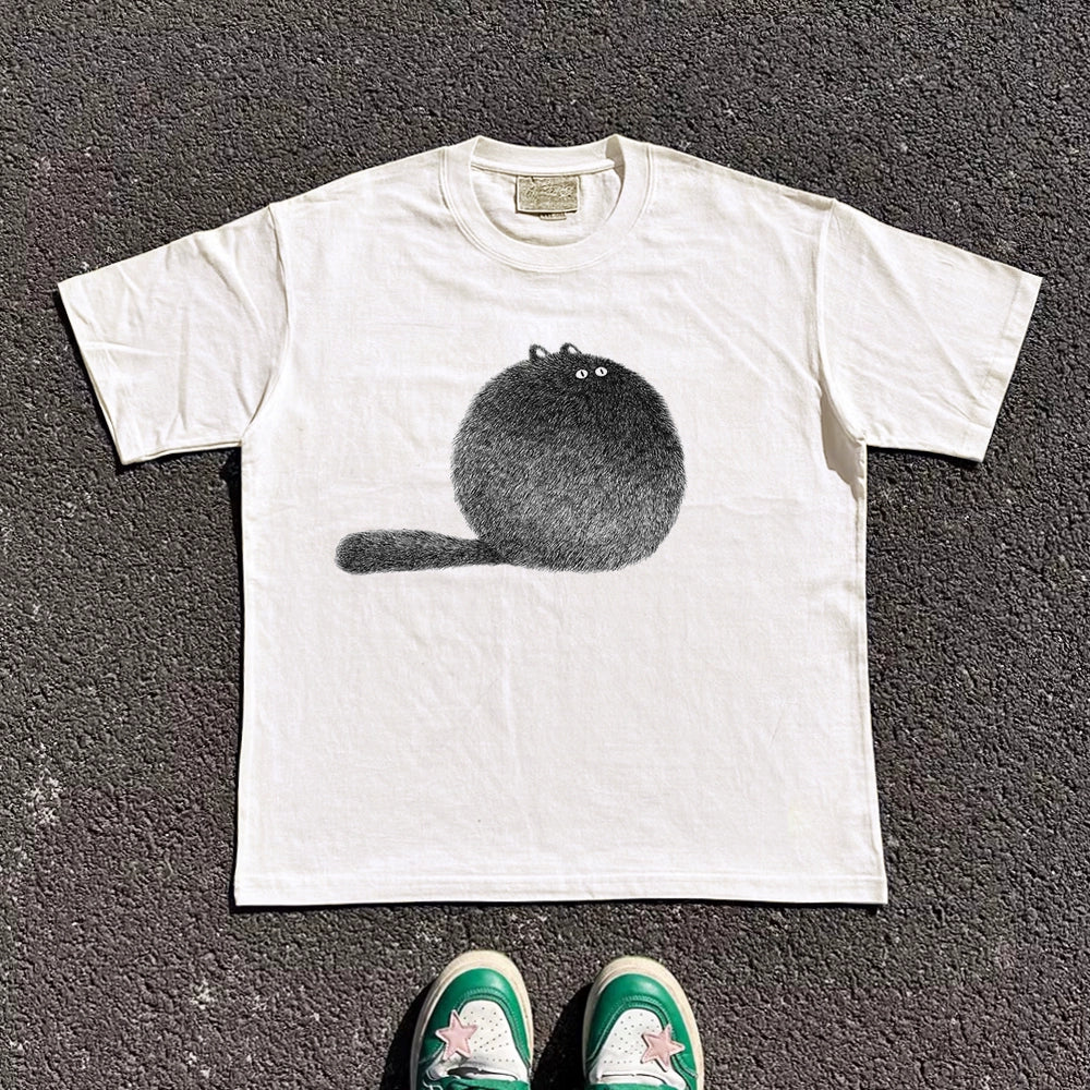 Wang Youbing Studio Cat 220g 100% Cotton Tee