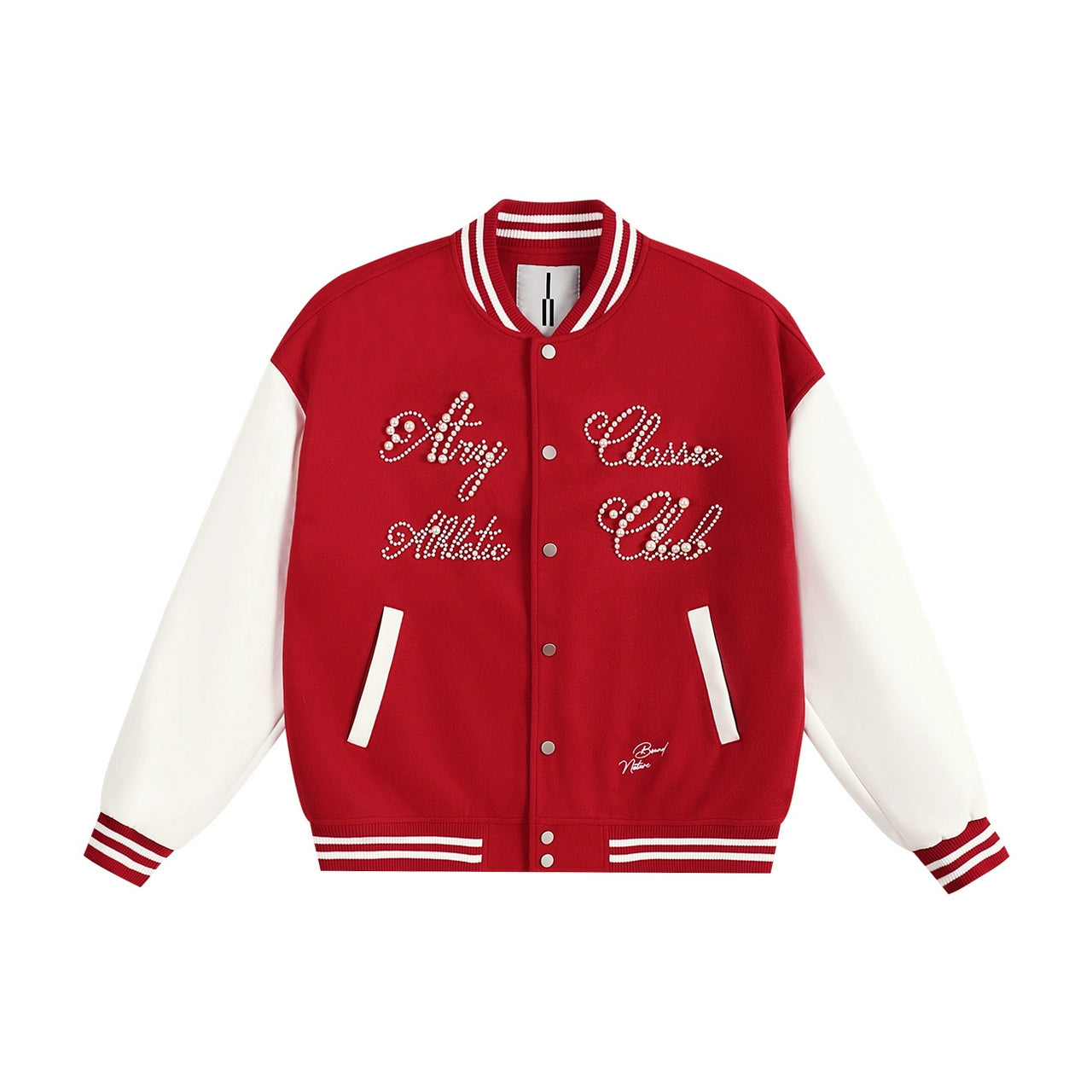 ATRY Letter Beaded Vintage Contrasting Jacket