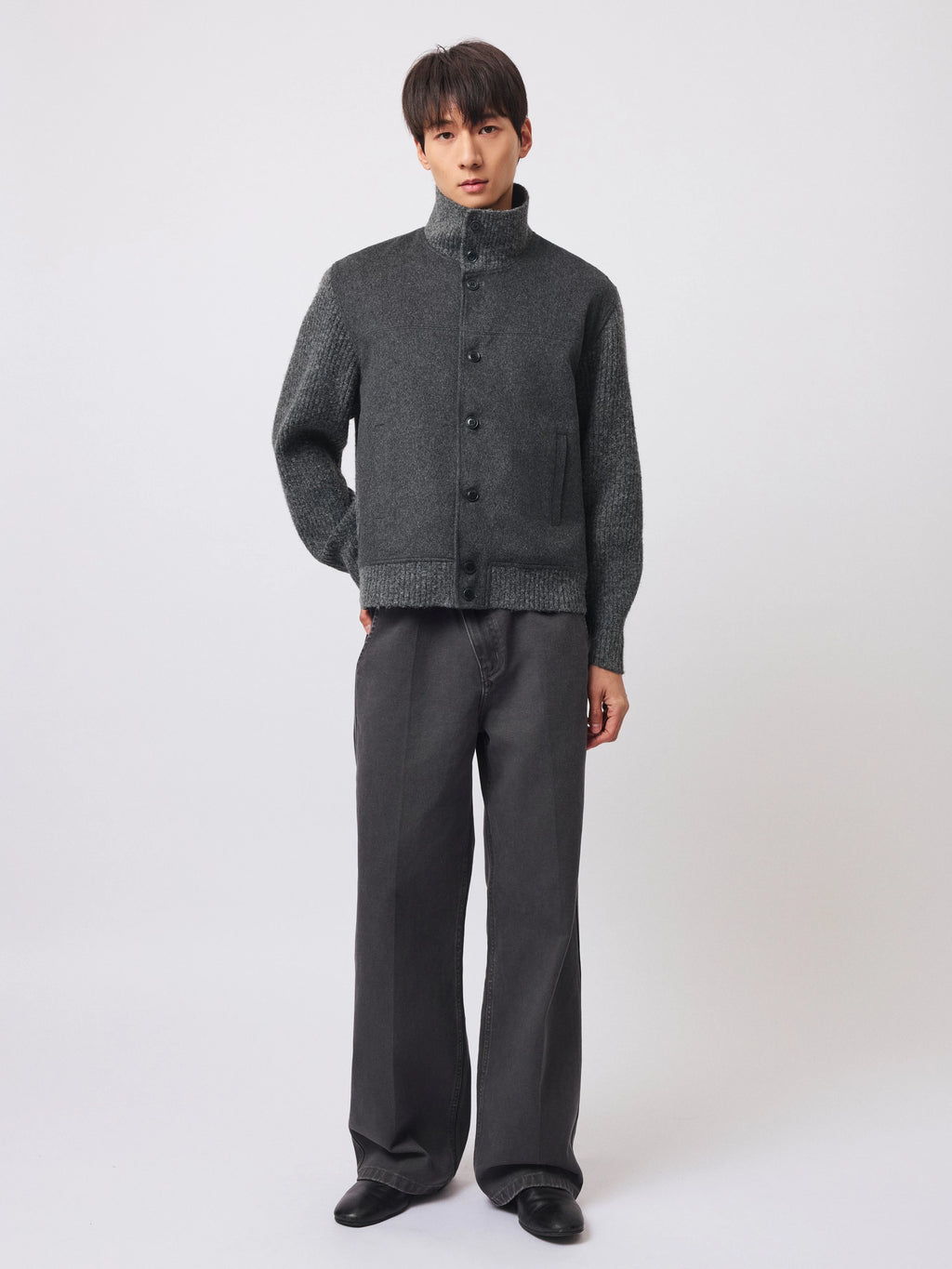 Stay the Night Stitched Wool Knitted Shoulder Fit Jacket