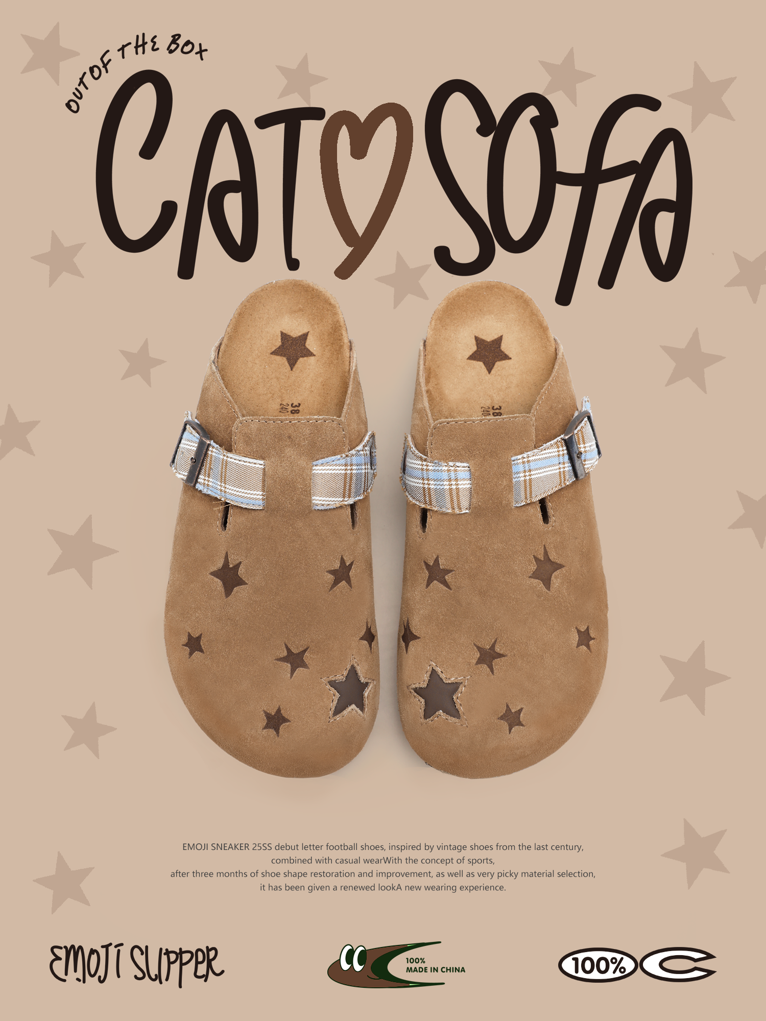 Cat & Sofa Versatile Star Half-pedal Slippers