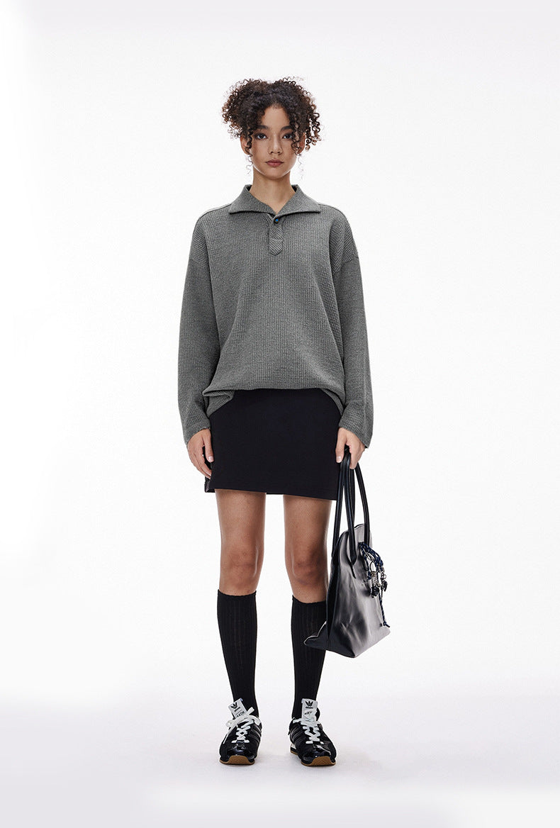 Inflation Loose Casual Lapel Long Sleeve