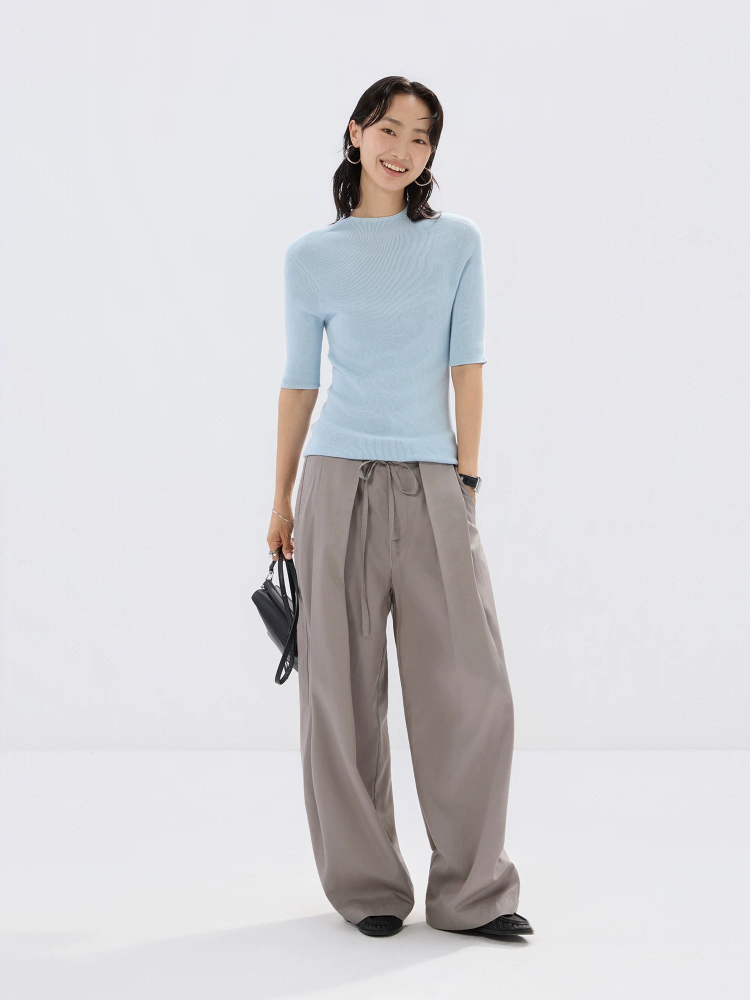 Sameuoo Small Turtleneck Knitted Versatile Tee