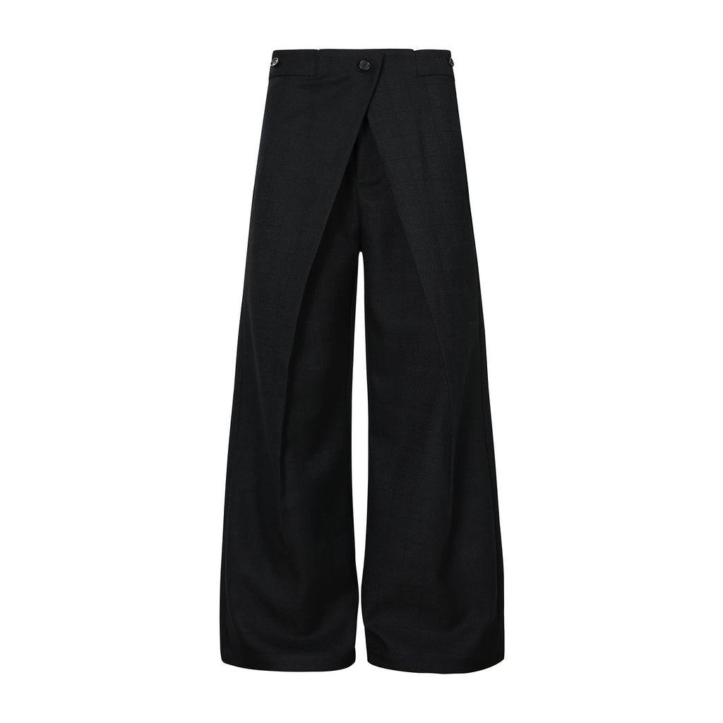 Borrowed Project Plaid Wide-leg Casual Trousers