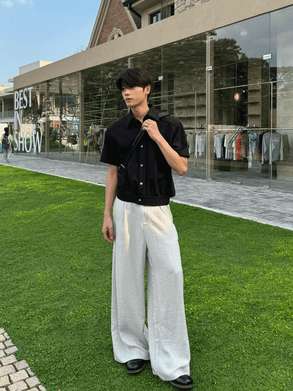 TAICHIISM Minimalist Breathable Linen Wide Linen Trousers Trousers