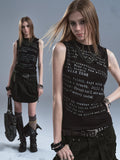 WearAndtear Small Turtleneck Letter-printed Elastic Slim Sling