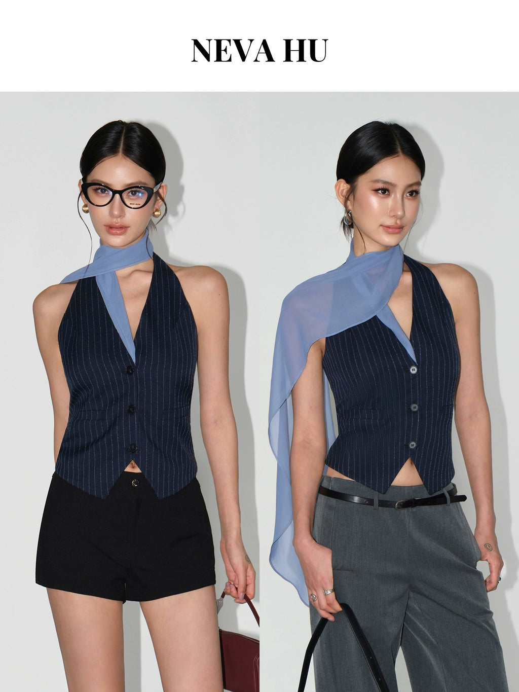 NEVA HU Neck Striped Vest