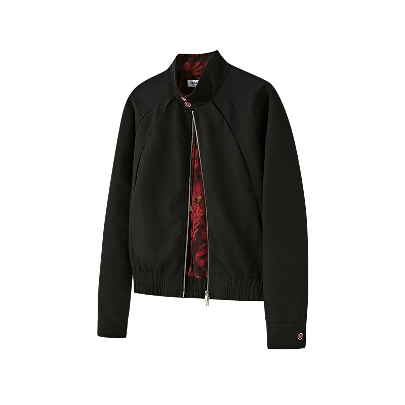 KREATE Contrasting Stand-up Collar Jacket