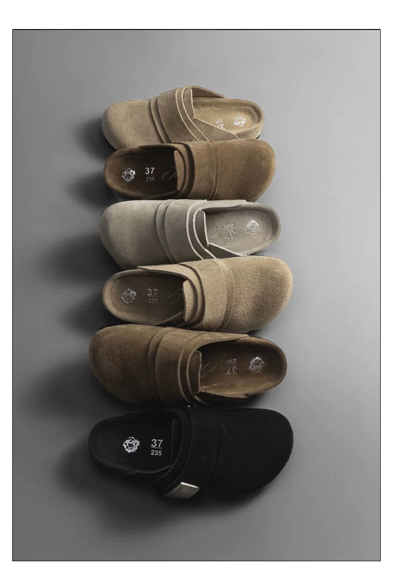 AMBSOM Leather Lazy Birkenstocks CLOGS