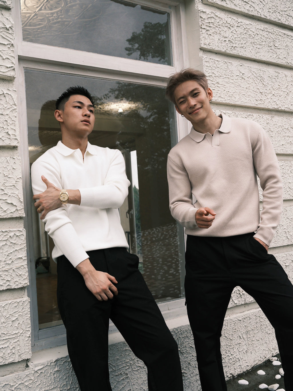 GTAL Retro Casual Long-sleeved Lapel Knitted Sweater