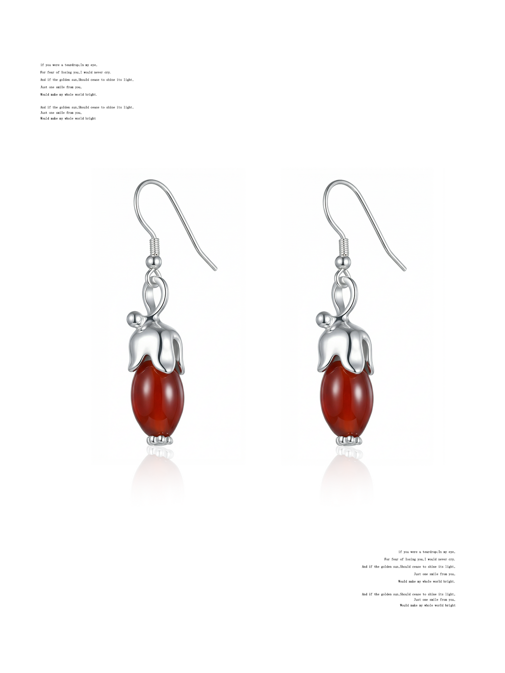 NO SOLUTION Lily of The Valley Agate Earrings