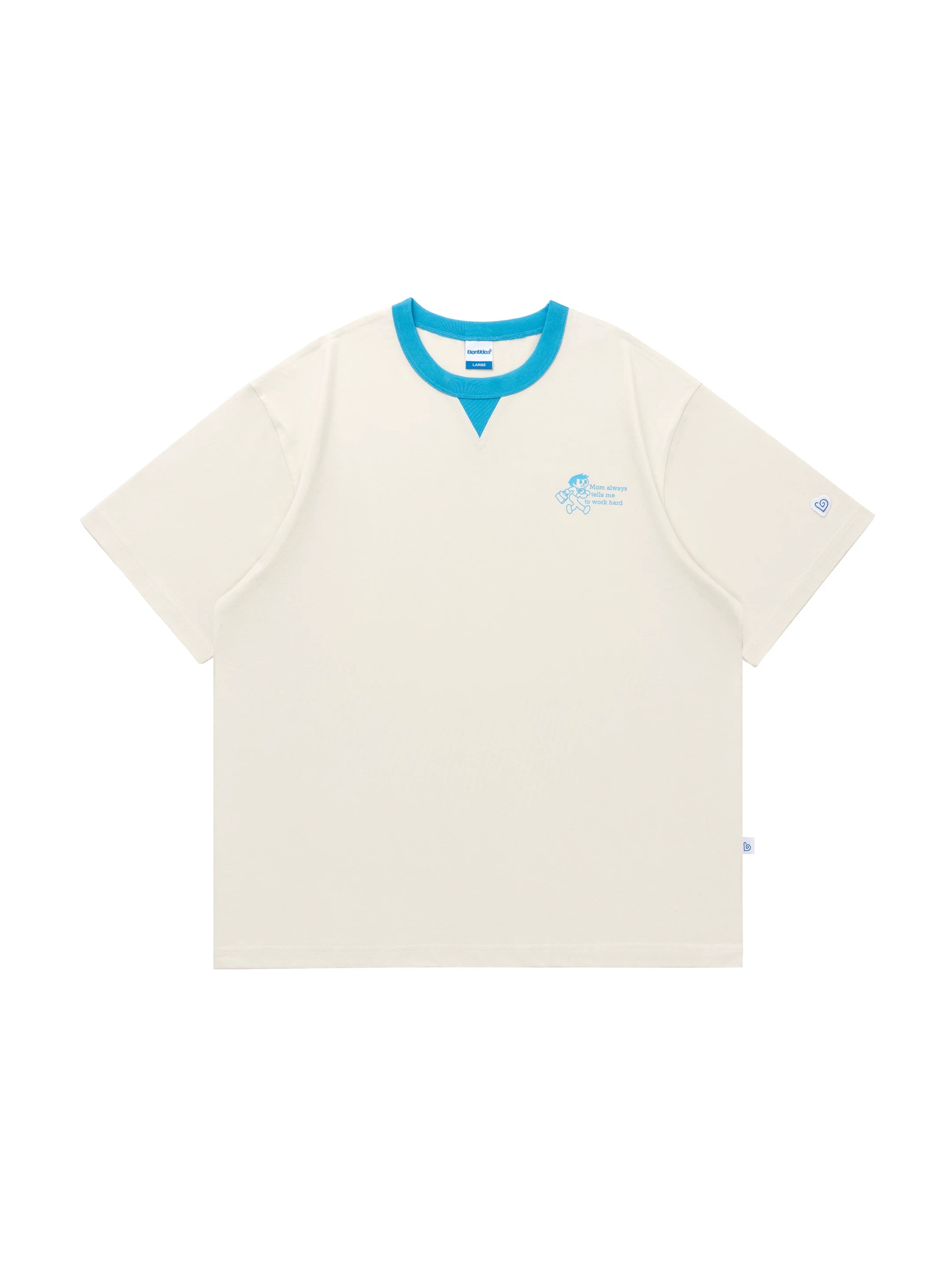 BENT IDEA Casual Color Matching Collar Versatile Tee
