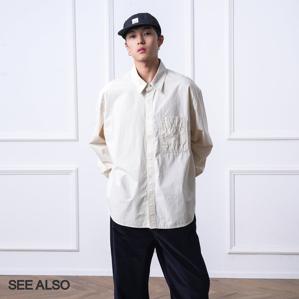 SEE ALSO old sister micro profile stacking wear versatile cotton texture double layer pocket design long sleeve shirt LD4332