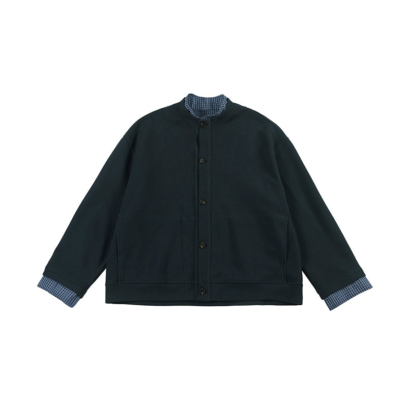 NOEARS Vintage Fake Two-piece Shirt Collar Knitted Cardigan