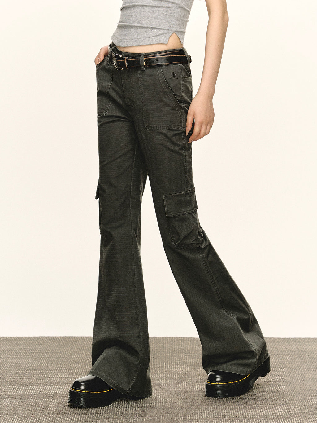 Ariseism Vintage Low Waist Slim Wide Leg Pants