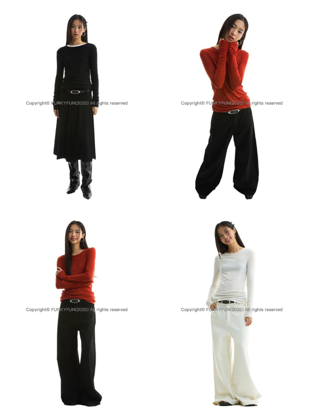 FUNKYFUN Skin-friendly and Comfortable Long Shirt