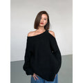OUSPH Off-the-shoulder Knit Sweater