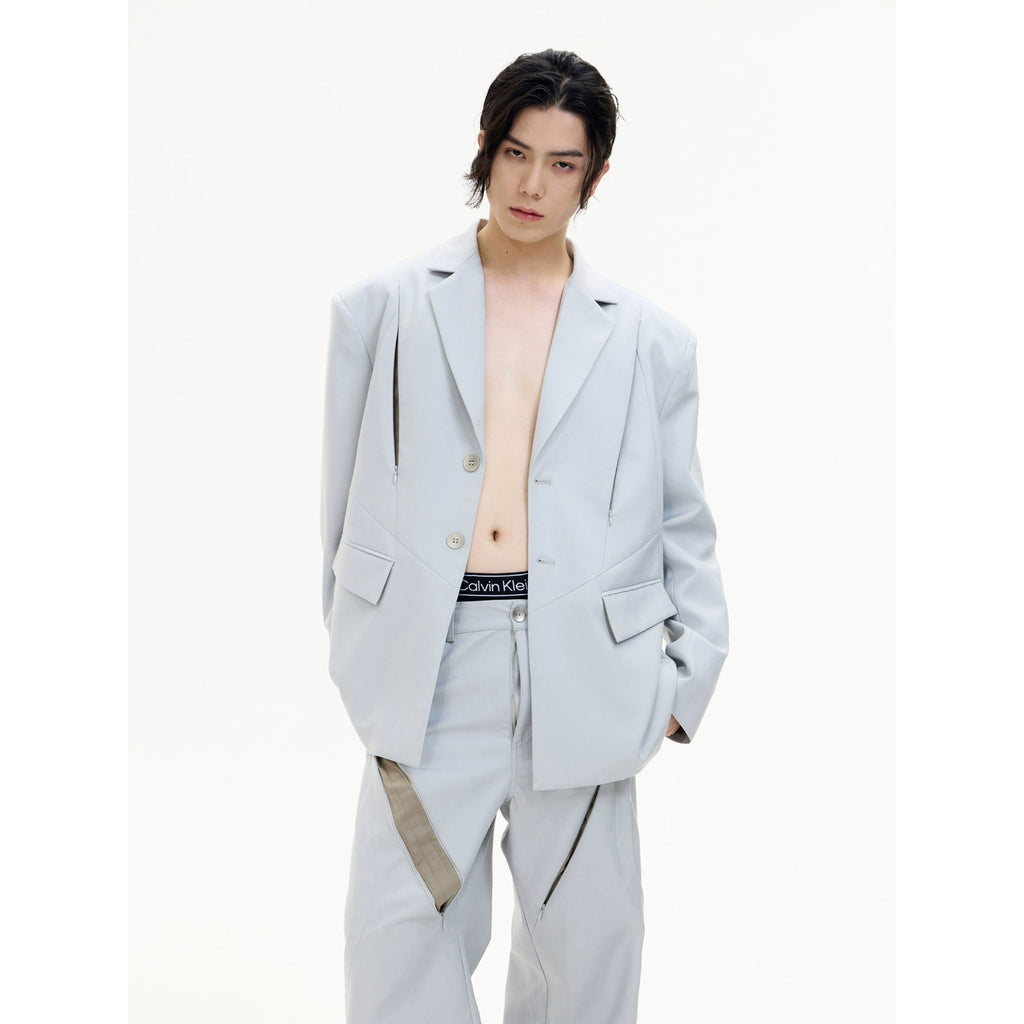 PEOPLESTYLE Deconstructed Skeleton Silhouette Casual Blazer