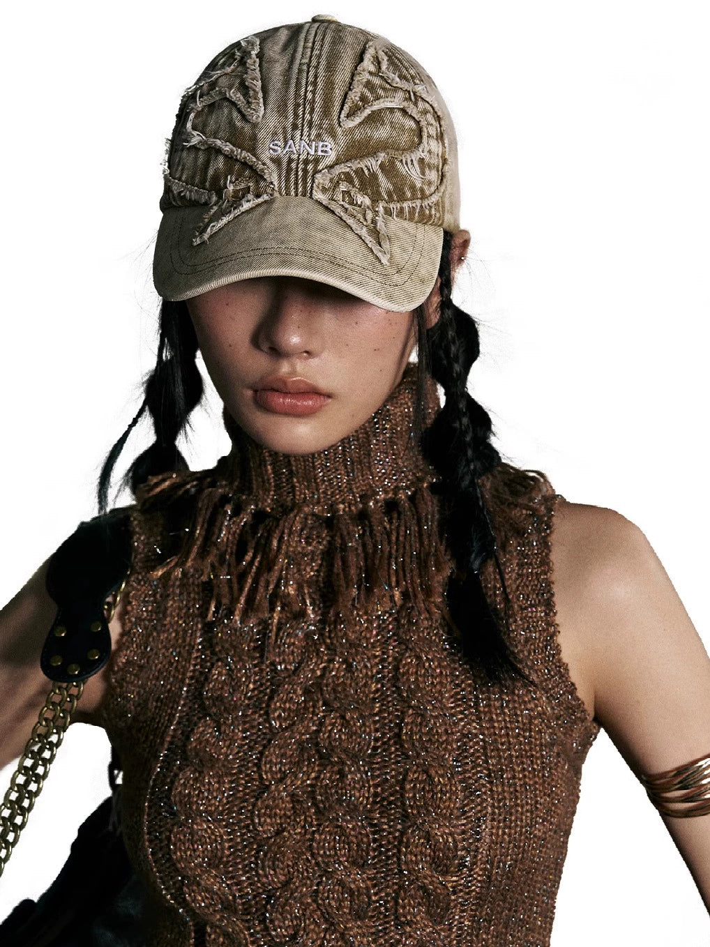 SANB Washed Collage Heavy Industry Waste Soil Denim Cap