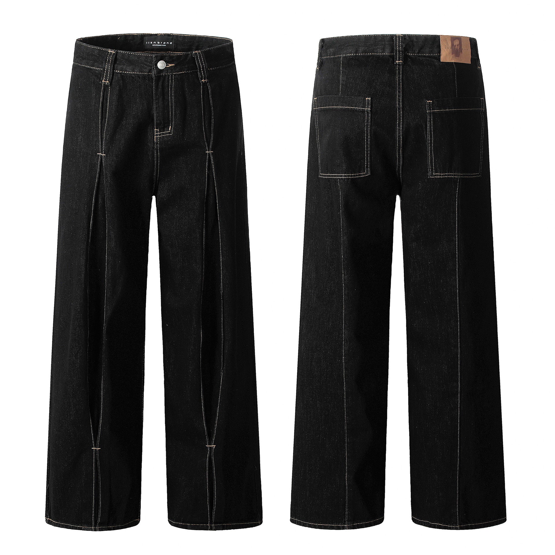 11KN Retro Bright Line Casual Wide-leg Trousers