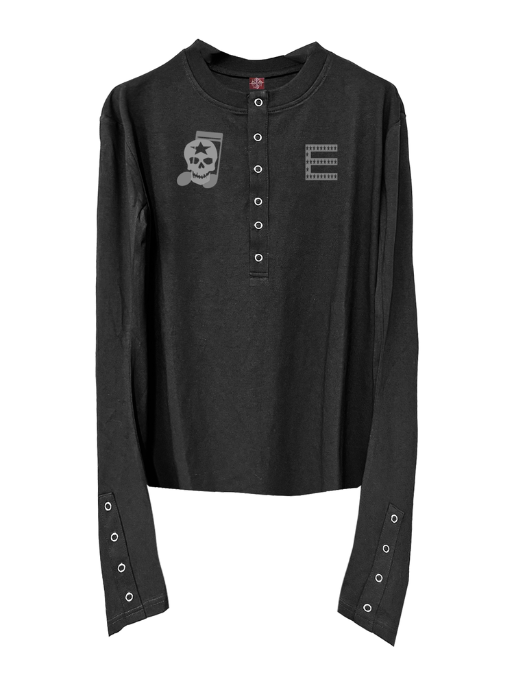 DETW Diablo Skull Henry Collar Scimitar Long Sleeve