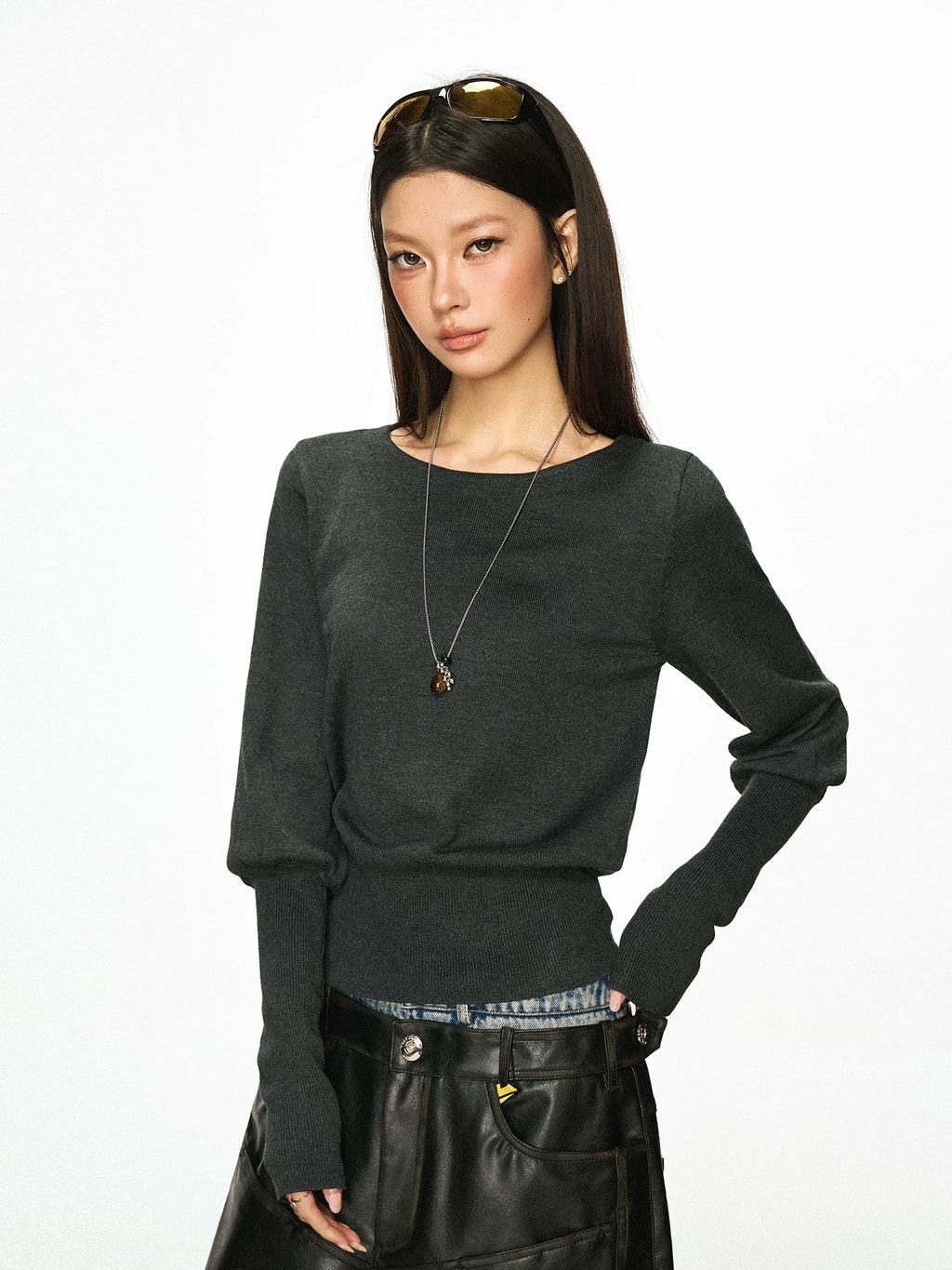 Cherry Melody | Vintage Loose Fit Wool-Blend Knit Sweater