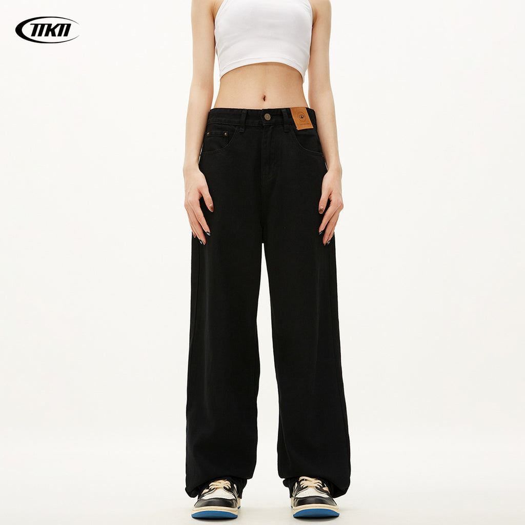 (Clearance) 11KN Thin Slim Straight Pants Oversize Drape Jeans