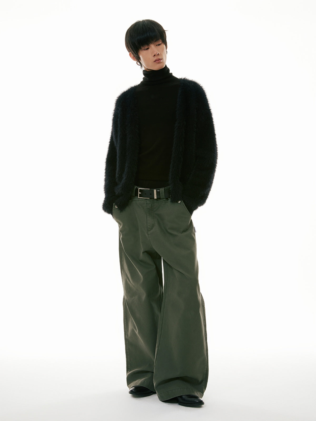 FUNKYFUN Imitation Mink V-neck Cardigan Sweater Jacket