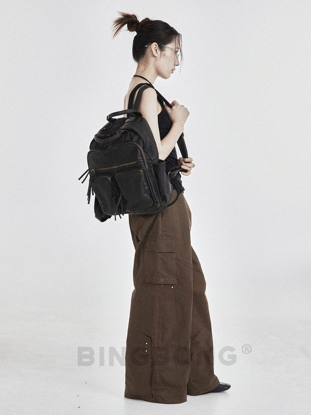 BINGBONG Retro Old Hand-held Large-capacity Backpack