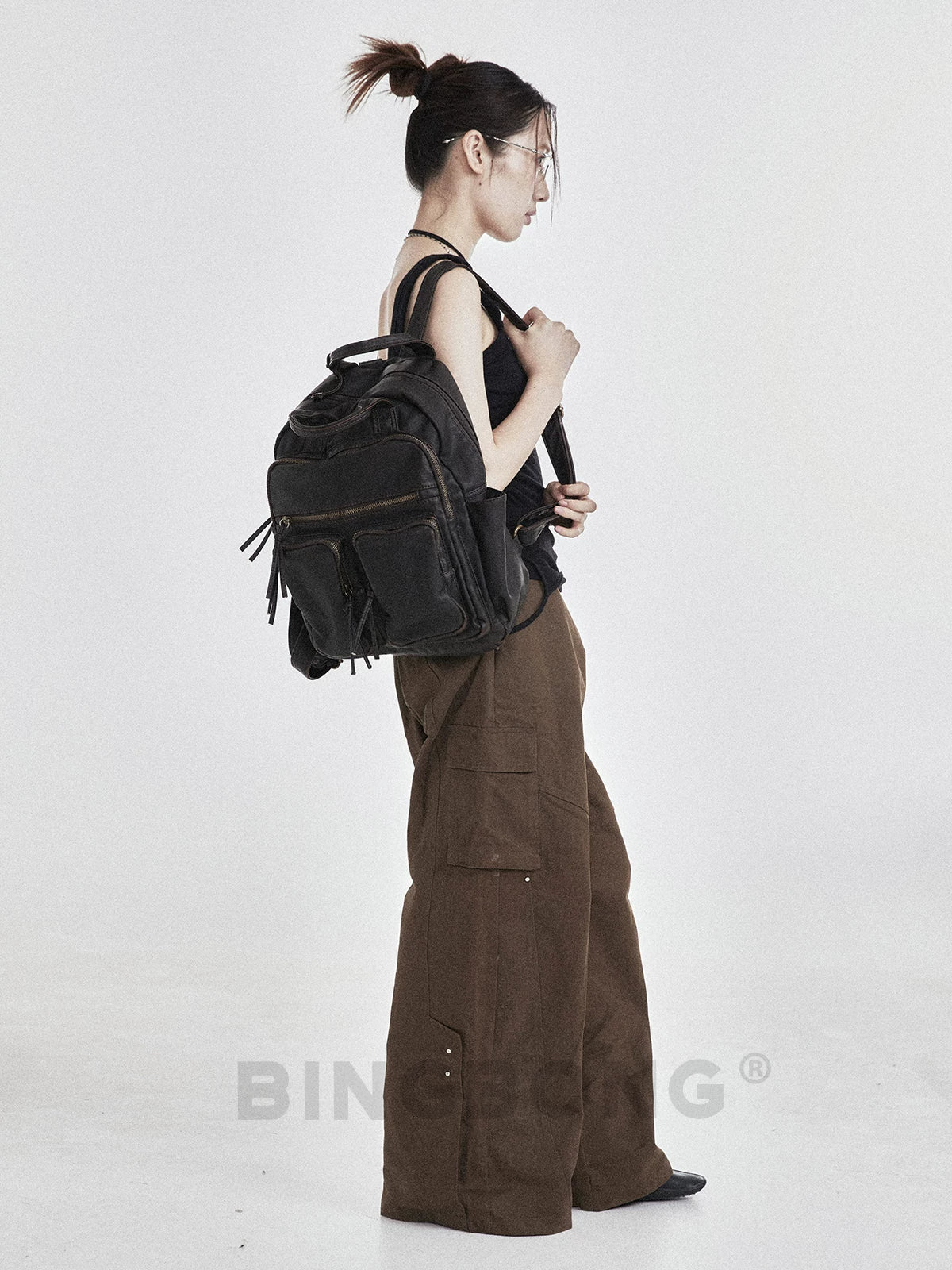BINGBONG Retro Old Hand-held Large-capacity Backpack