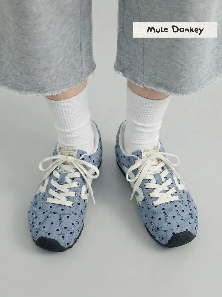 Donkey Vintage Polka Dot Versatile Flat Sneakers