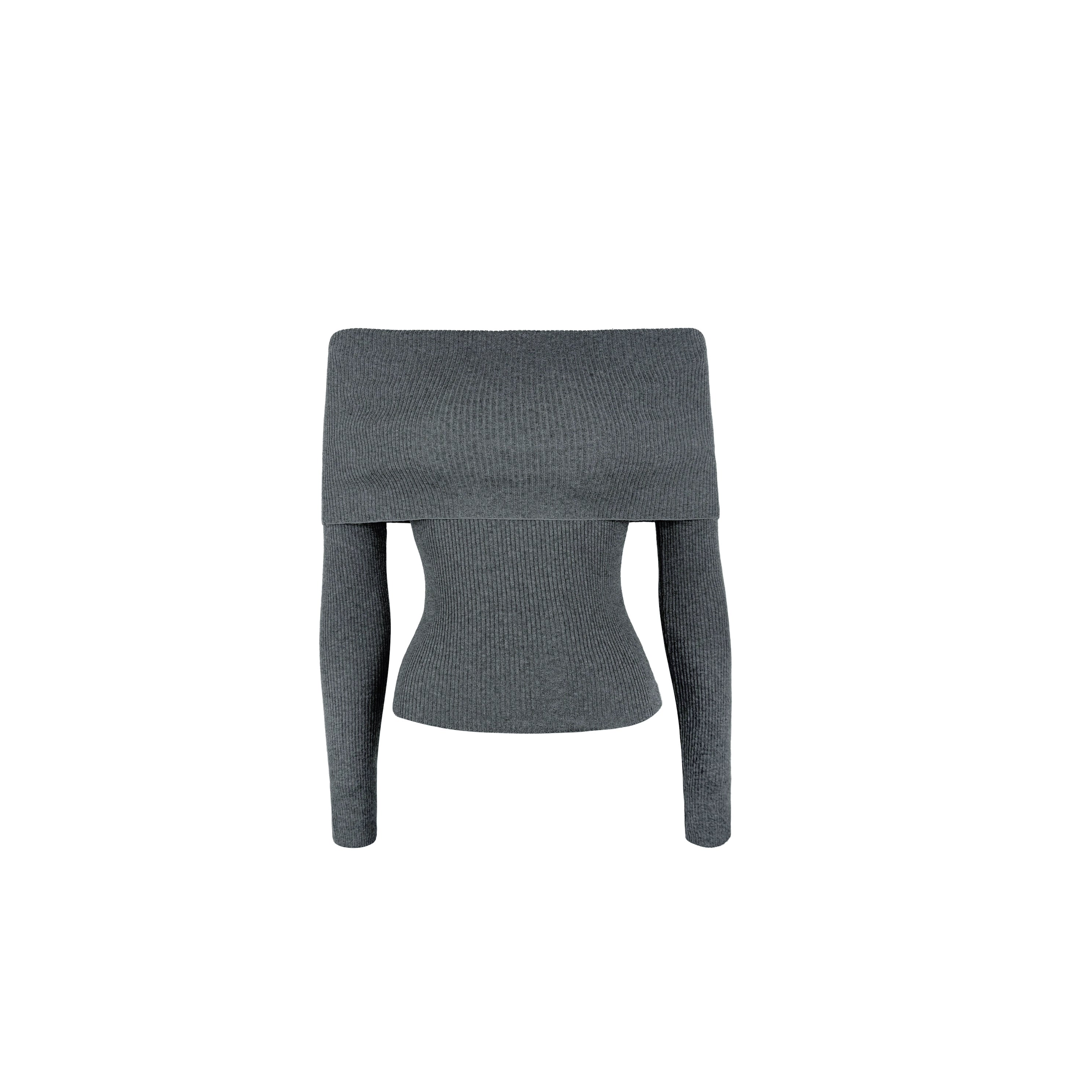 Jim Kennet Shoulder Knit Slim Long Sleeve Bottom Top