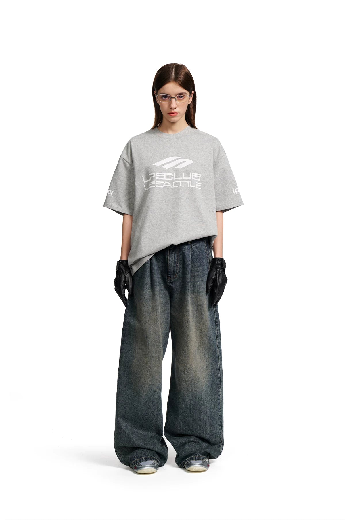 Loopsoon Racing Elements Letter Print Loose Crew Neck Tee