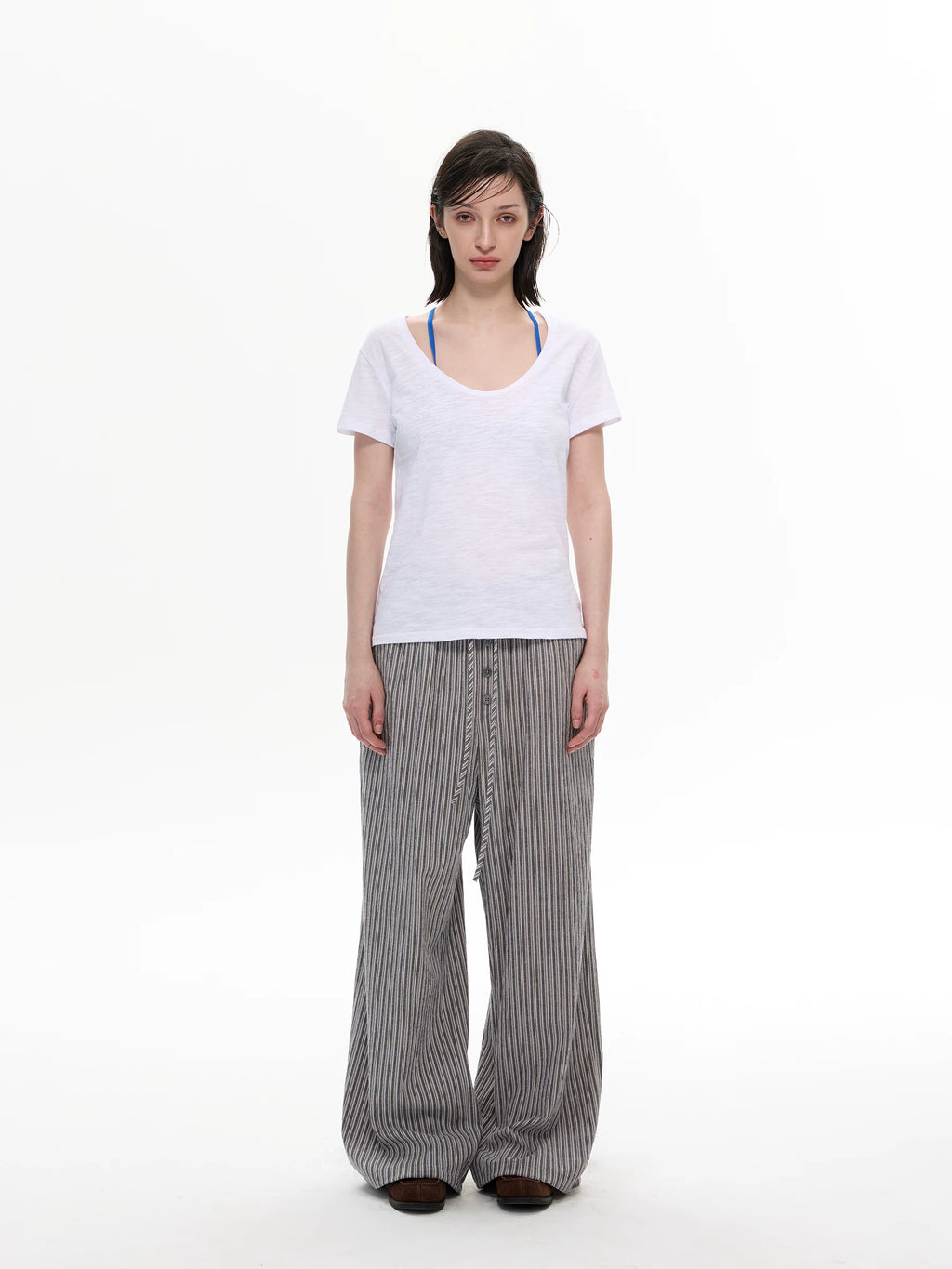 WLNEXT Premium U-neck Comfortable Casual Tee