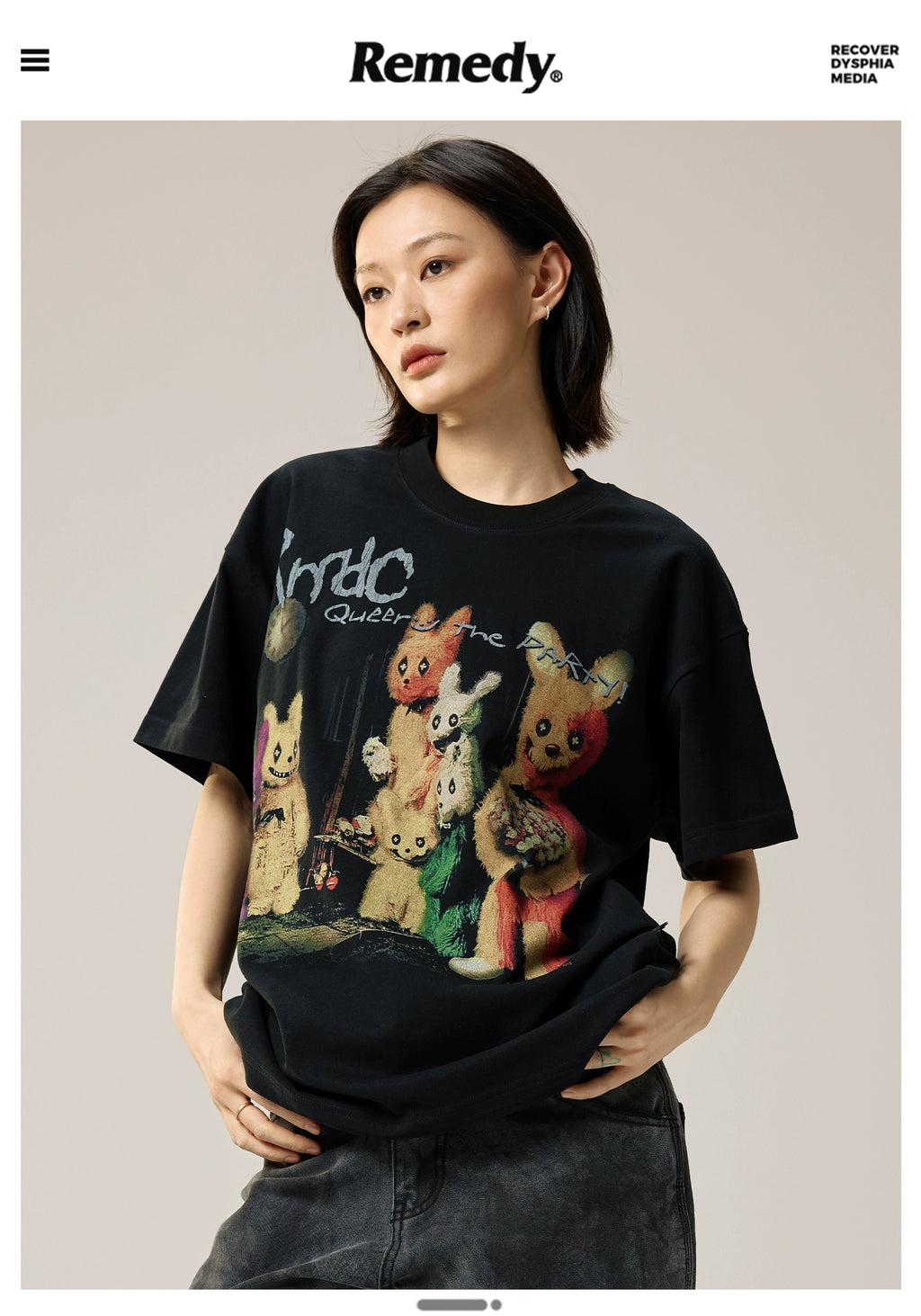Remedy Bunny Party Cartoon Tee