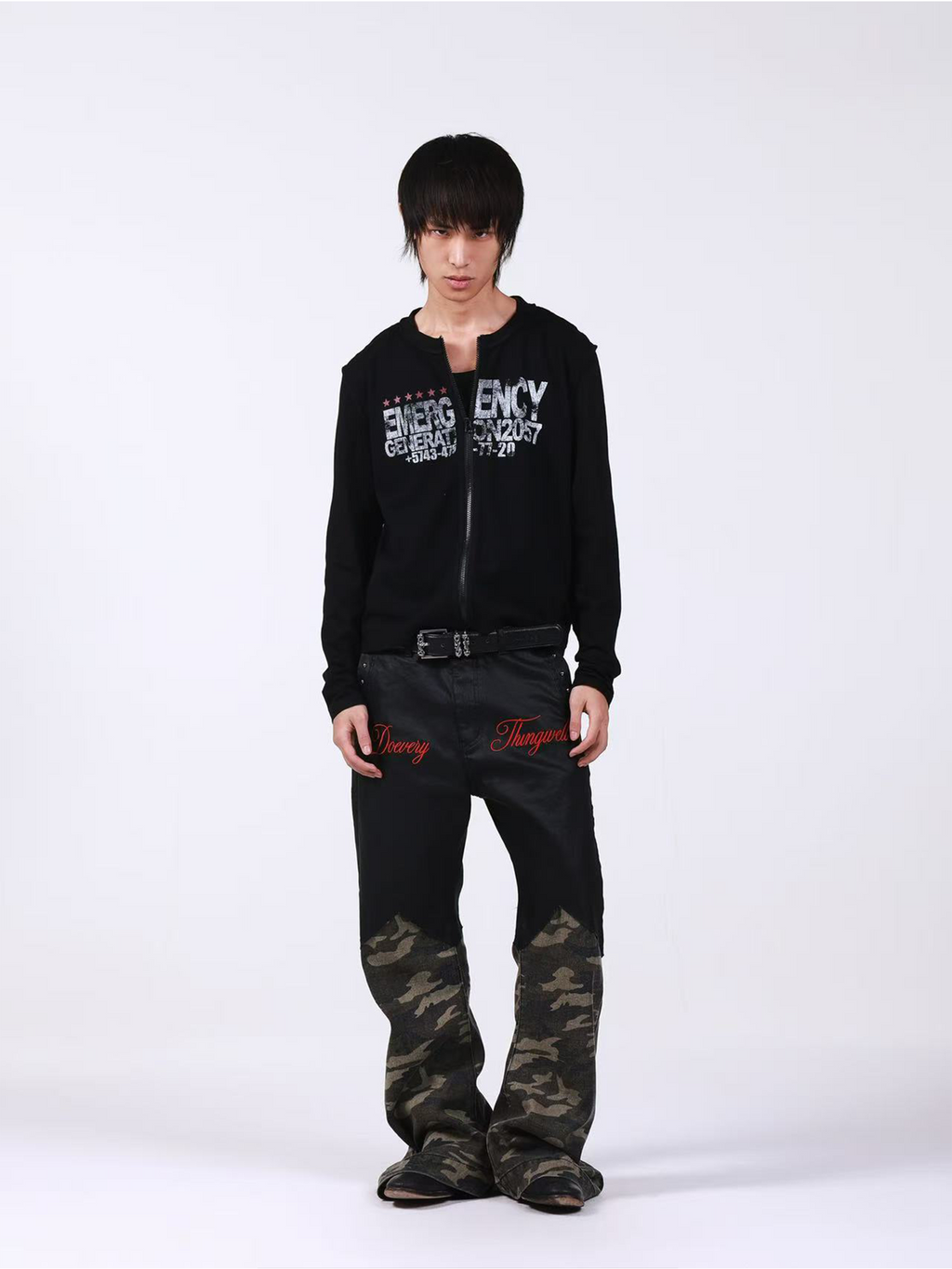 DETW Casual Versatile Front Shoulder Long Sleeve