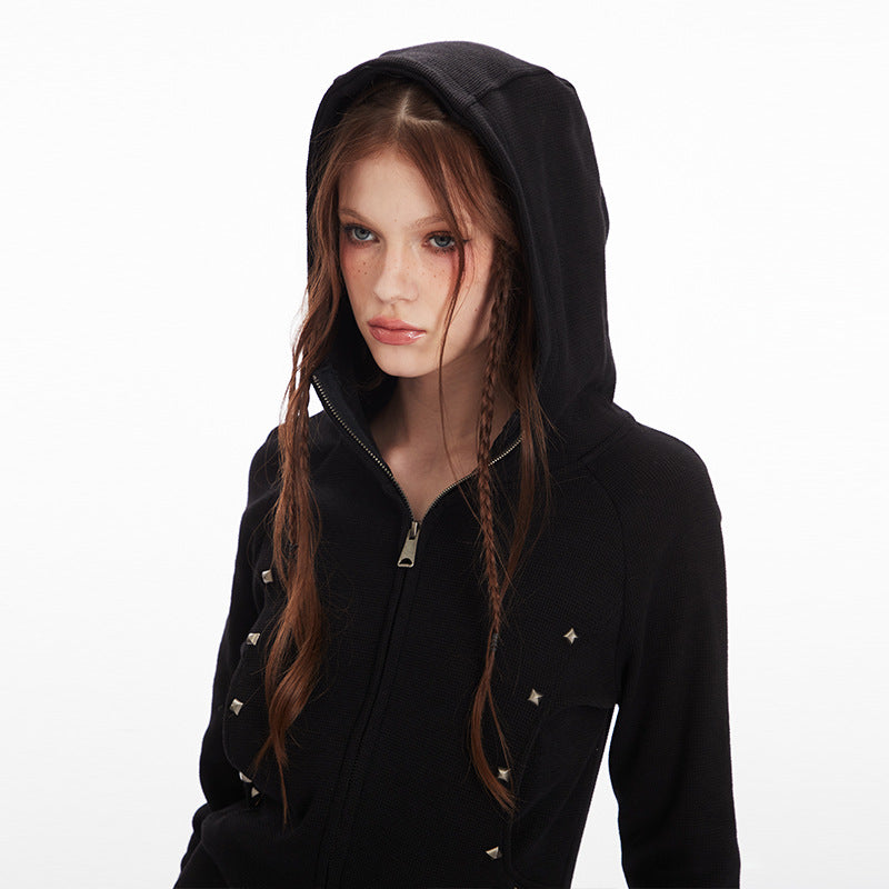 Nariele Shoulder Slim Short Double Zip Jacket